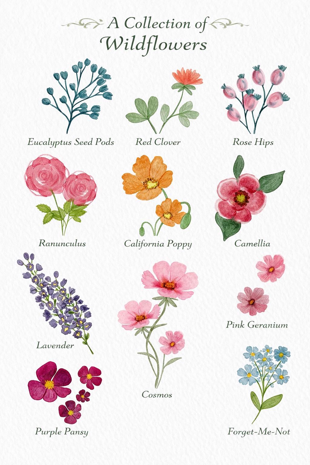 Impression Aquarelle Planche Botanique | Illustration Florale sur Papier 300g