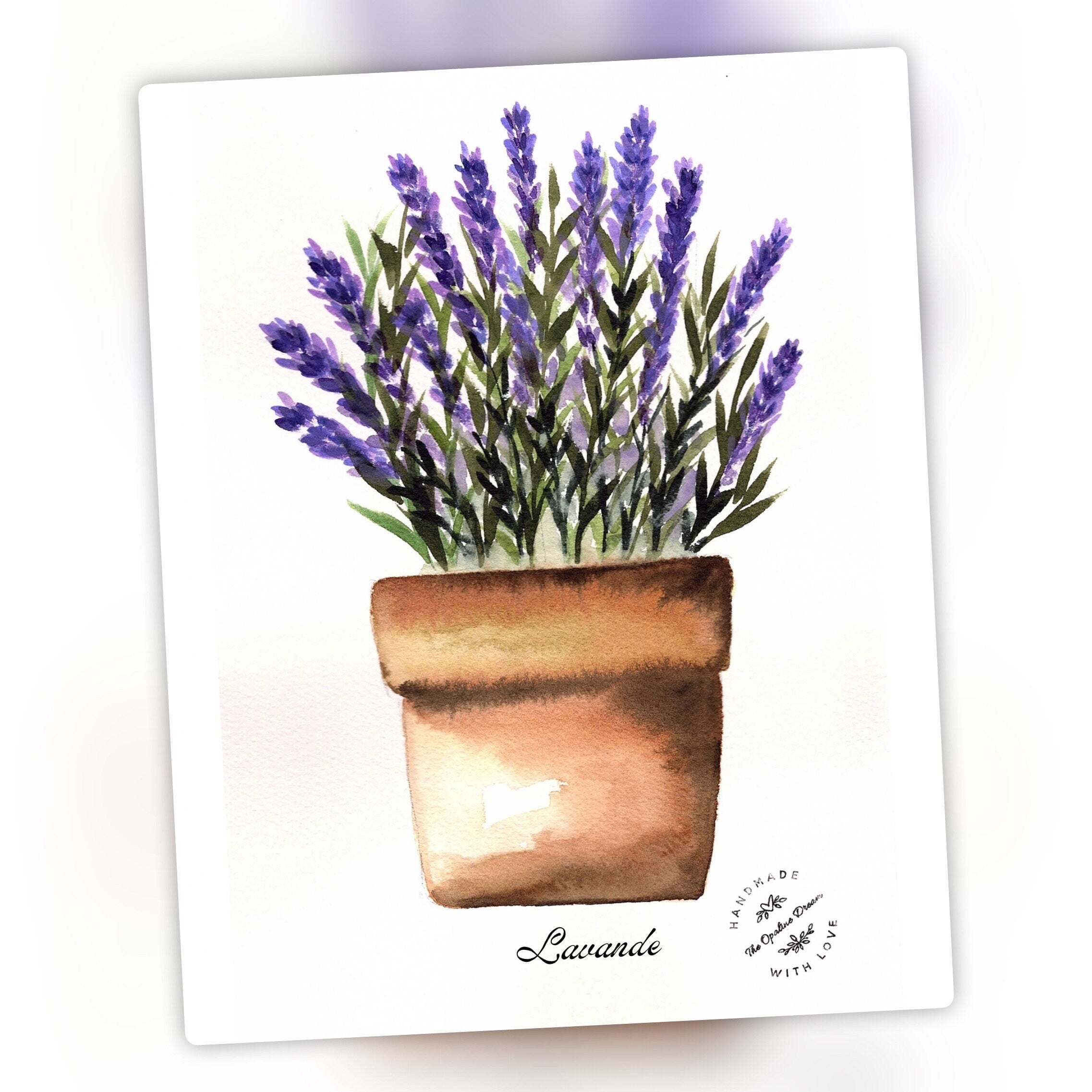 Impression Aquarelle Lavande A4 | Illustration Florale Provence (21 x 30 cm)