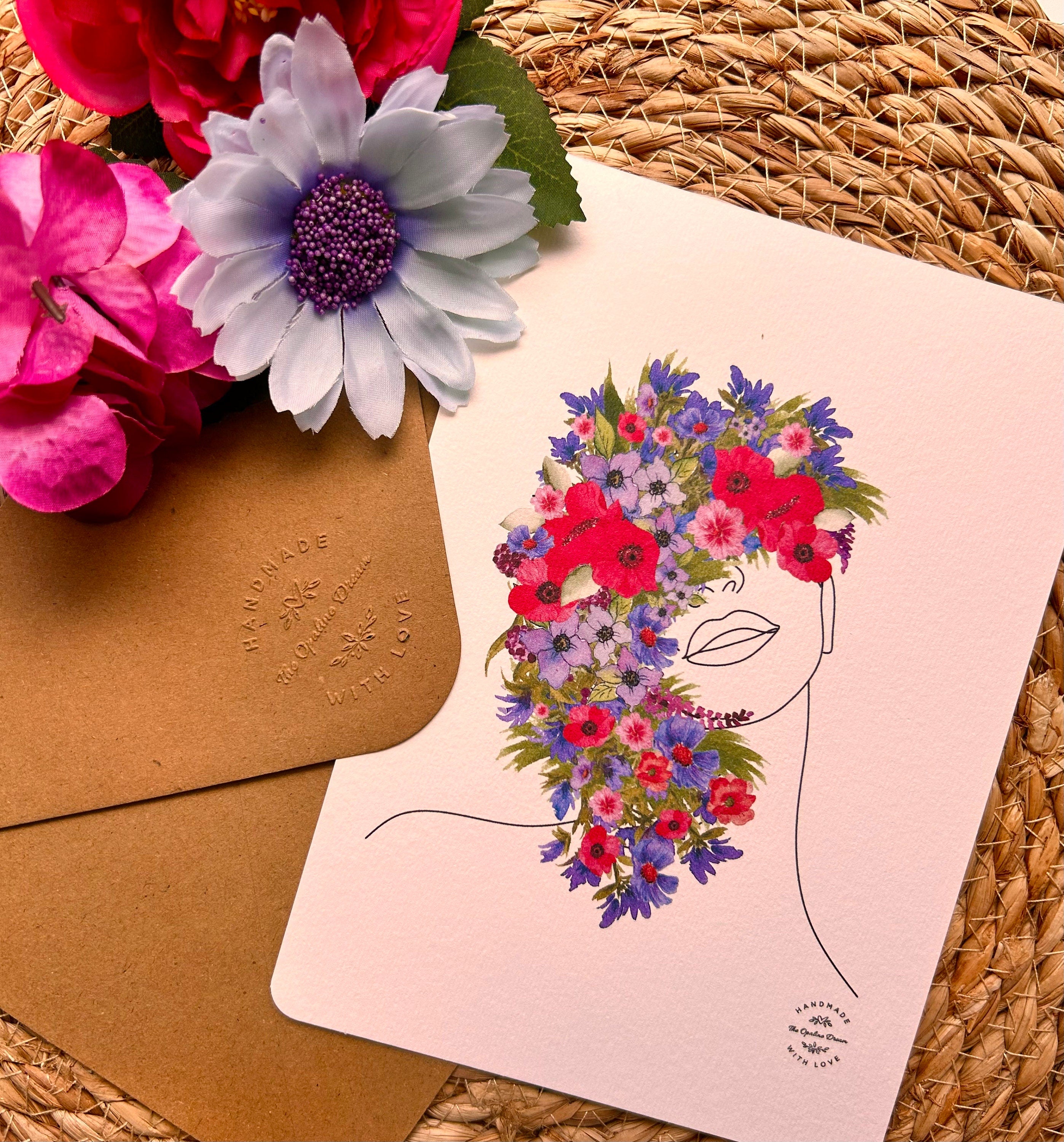 Carte Aquarelle Toutes Occasions | Illustration Originale A5 + Enveloppe