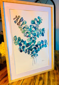 Aquarelle Originale Eucalyptus Bleu | Art Botanique sur Papier Coton (50 x 70 cm)