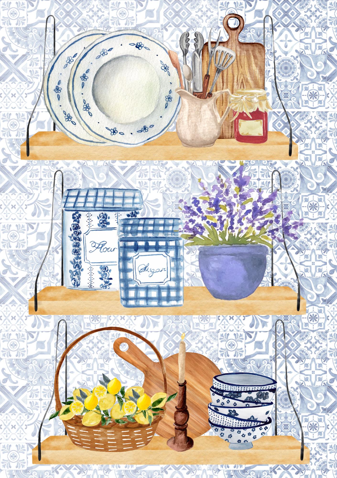 Impression Aquarelle "Les Trésors de ma Cuisine" A4 | Illustration Bucolique