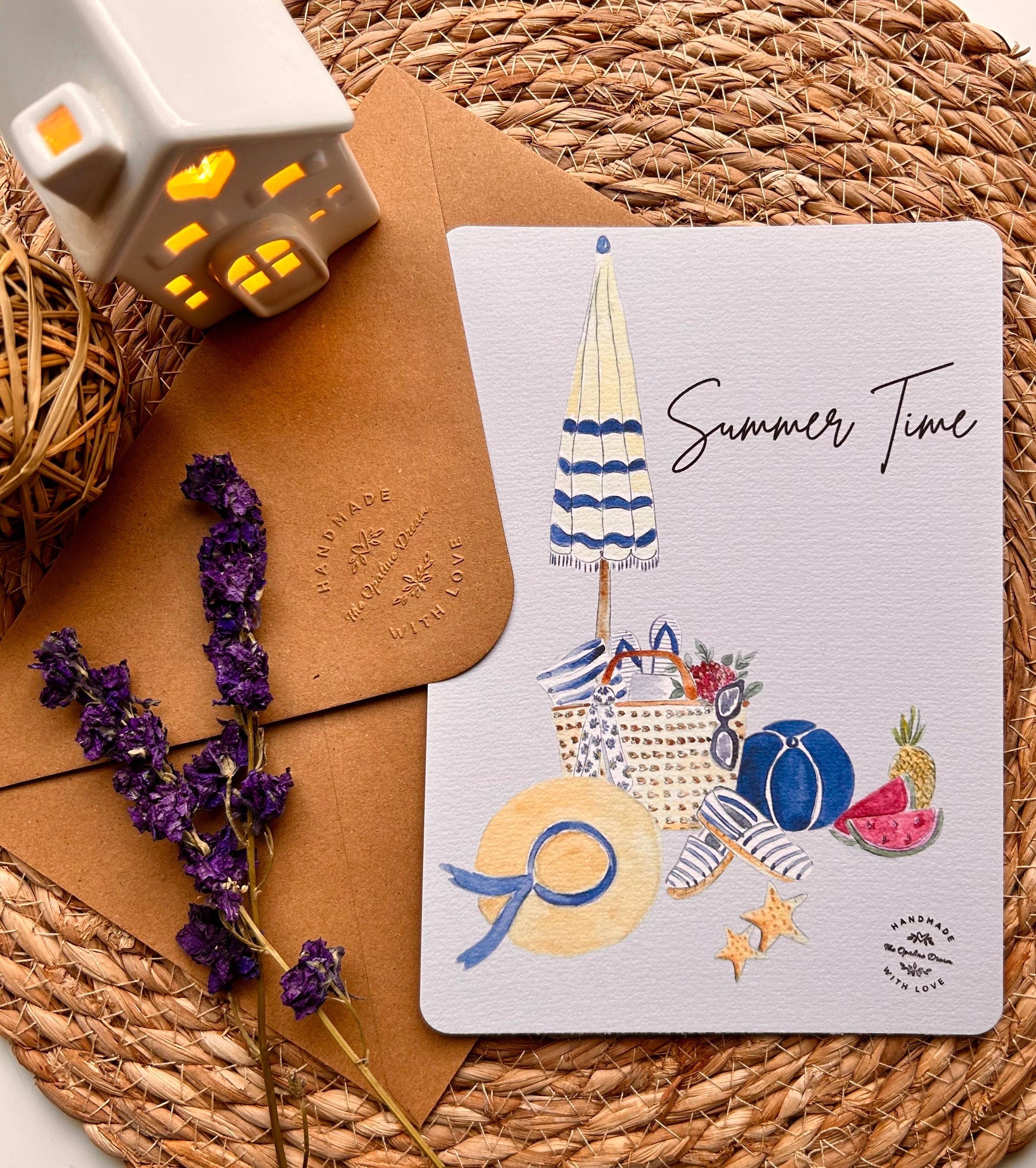 Carte Aquarelle Toutes Occasions | Illustration Originale A5 + Enveloppe