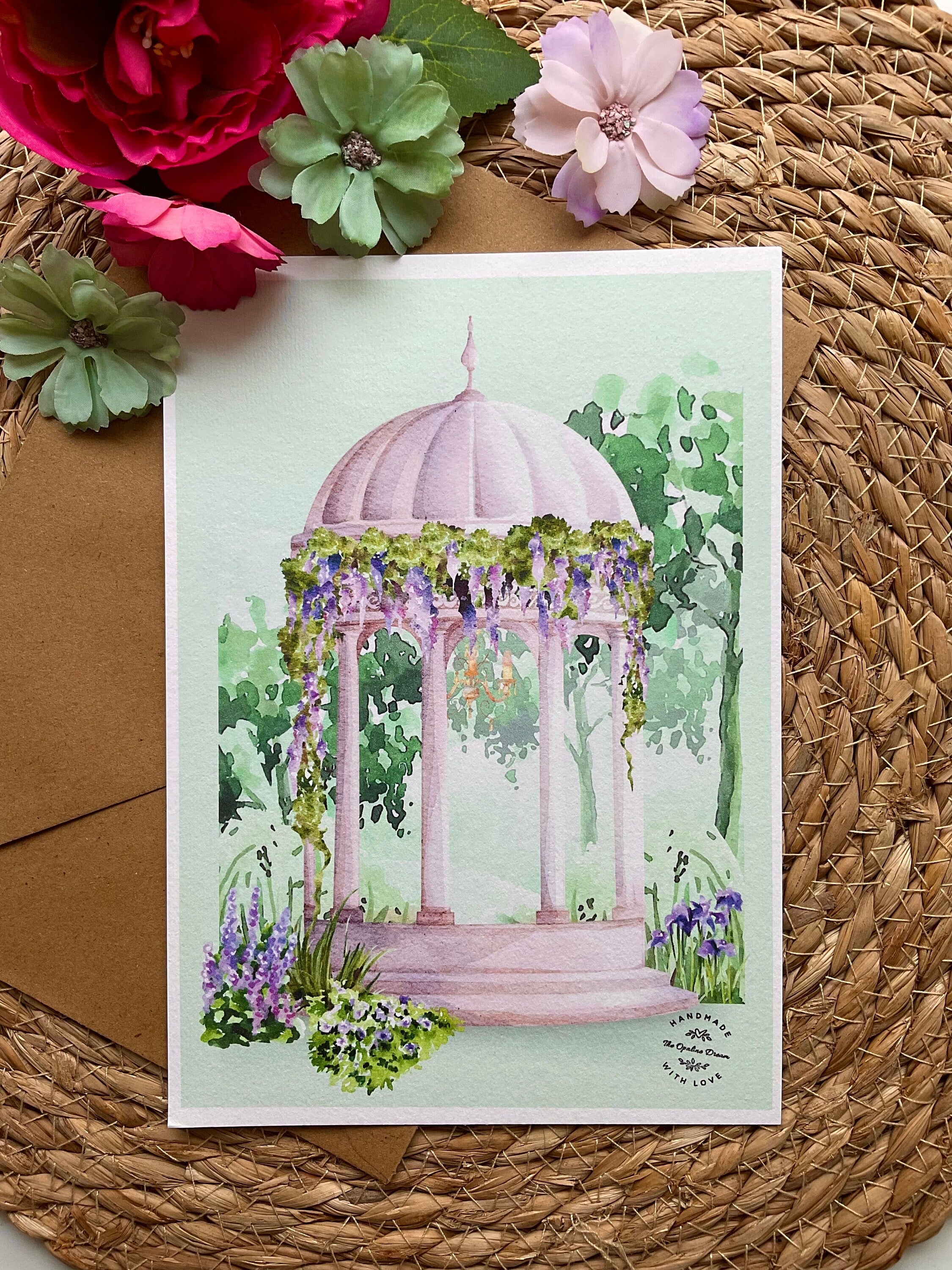 Carte Aquarelle Originale | Illustration Artisanale A5 + Enveloppe