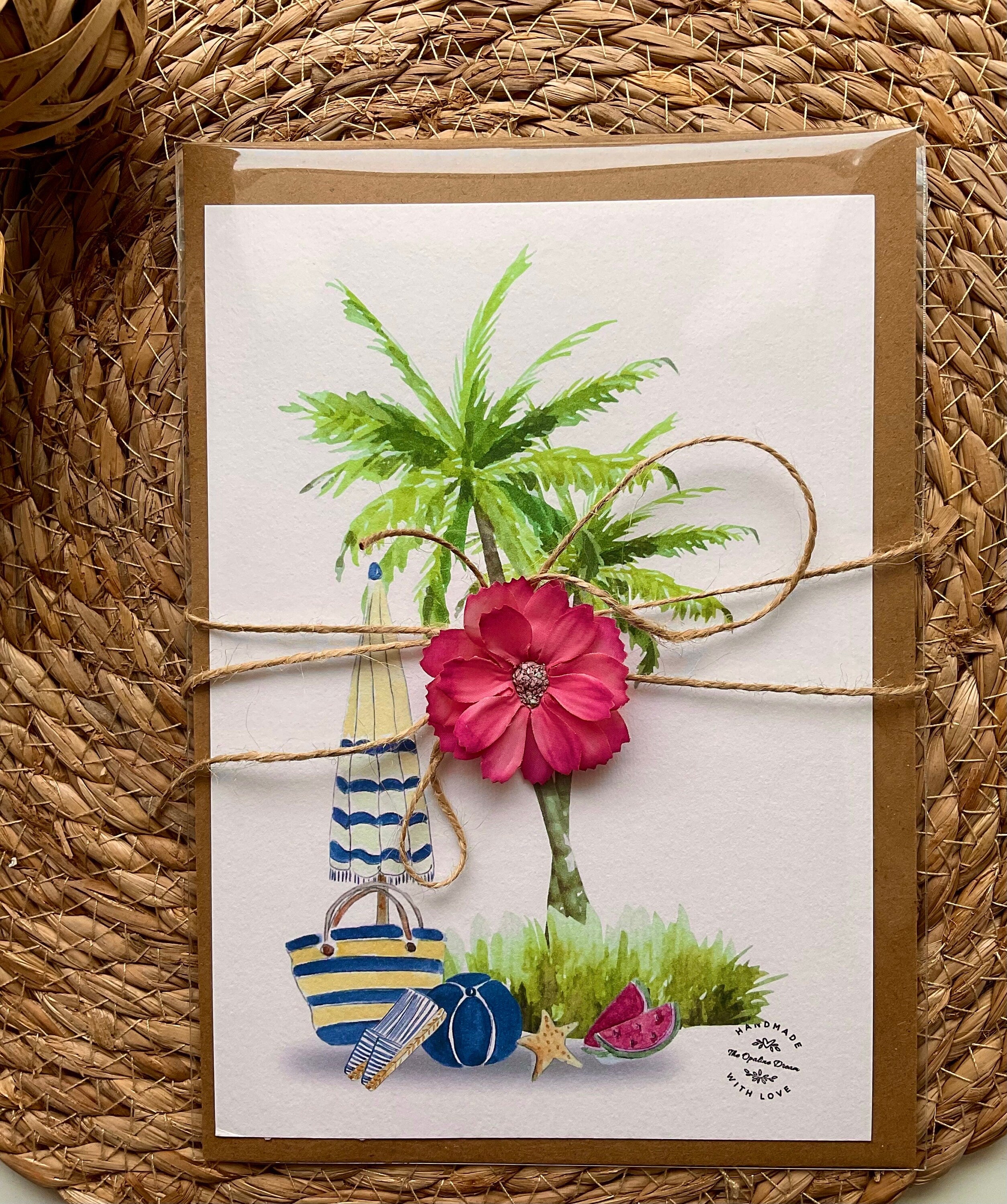 Carte Aquarelle Originale | Illustration Artisanale A5 + Enveloppe