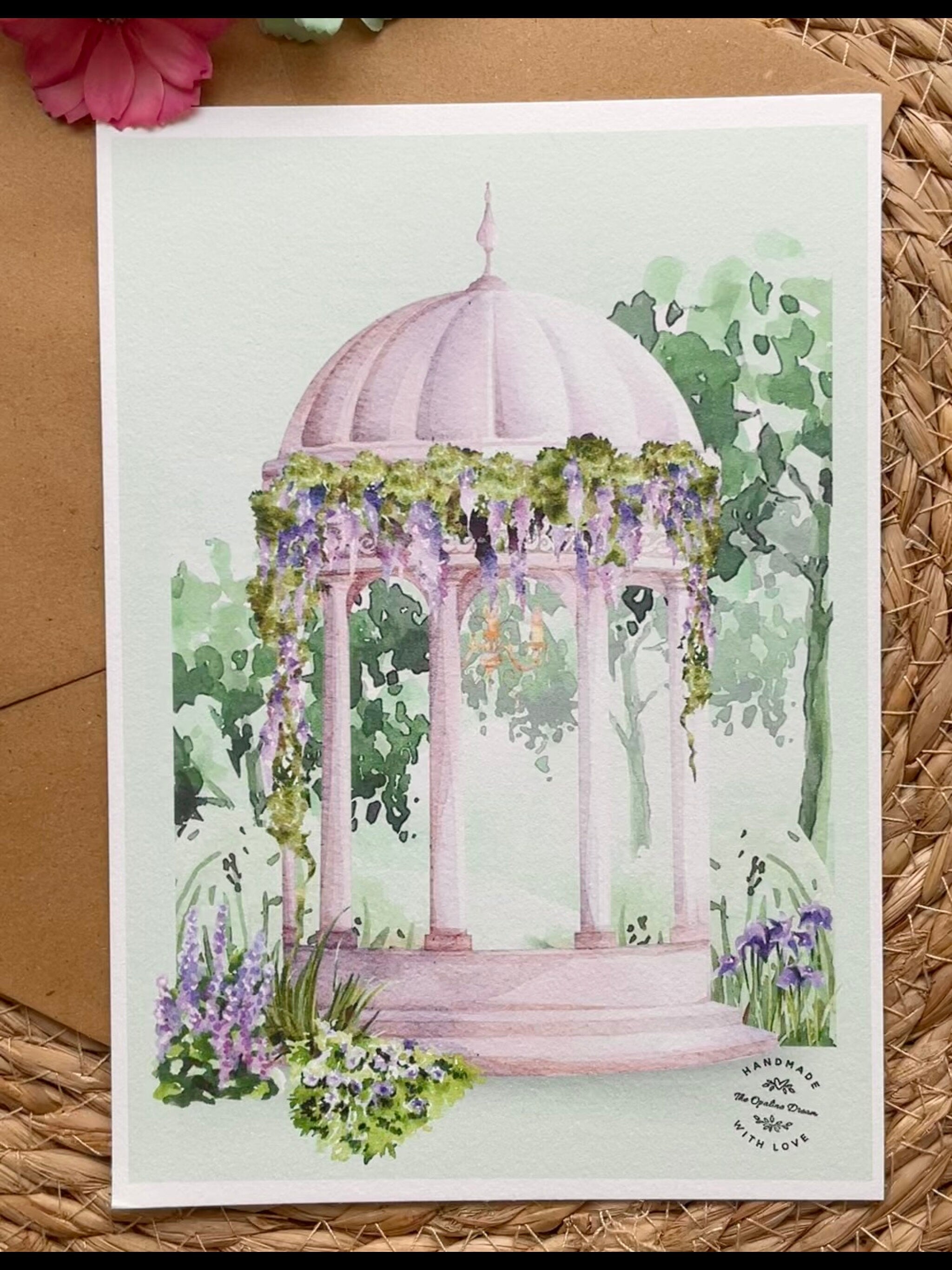 Carte Aquarelle Originale | Illustration Artisanale A5 + Enveloppe