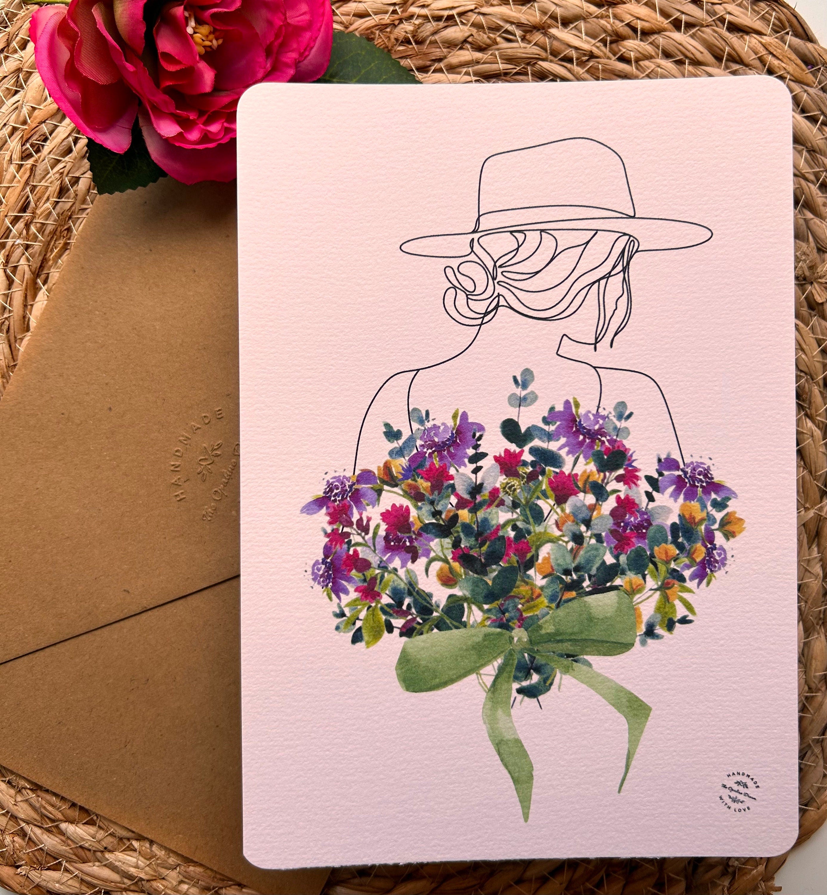 Carte Aquarelle Originale | Illustration Artisanale A5 + Enveloppe