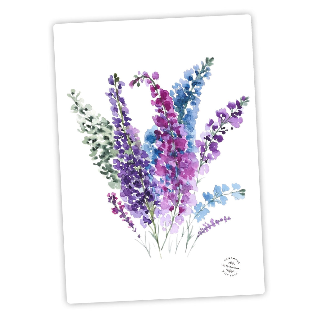 Impression Aquarelle Delphinium A4 | Illustration Florale Jardin Botanique