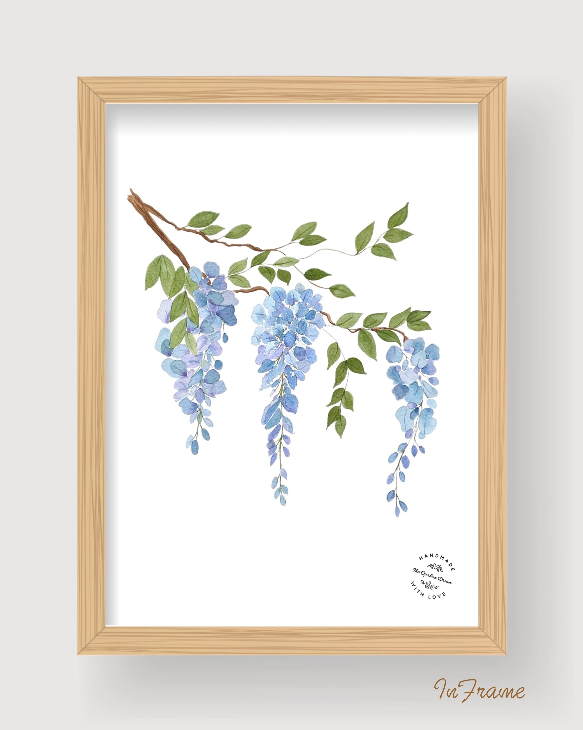 Impression Aquarelle Glycine | Illustration Florale sur Papier 300g