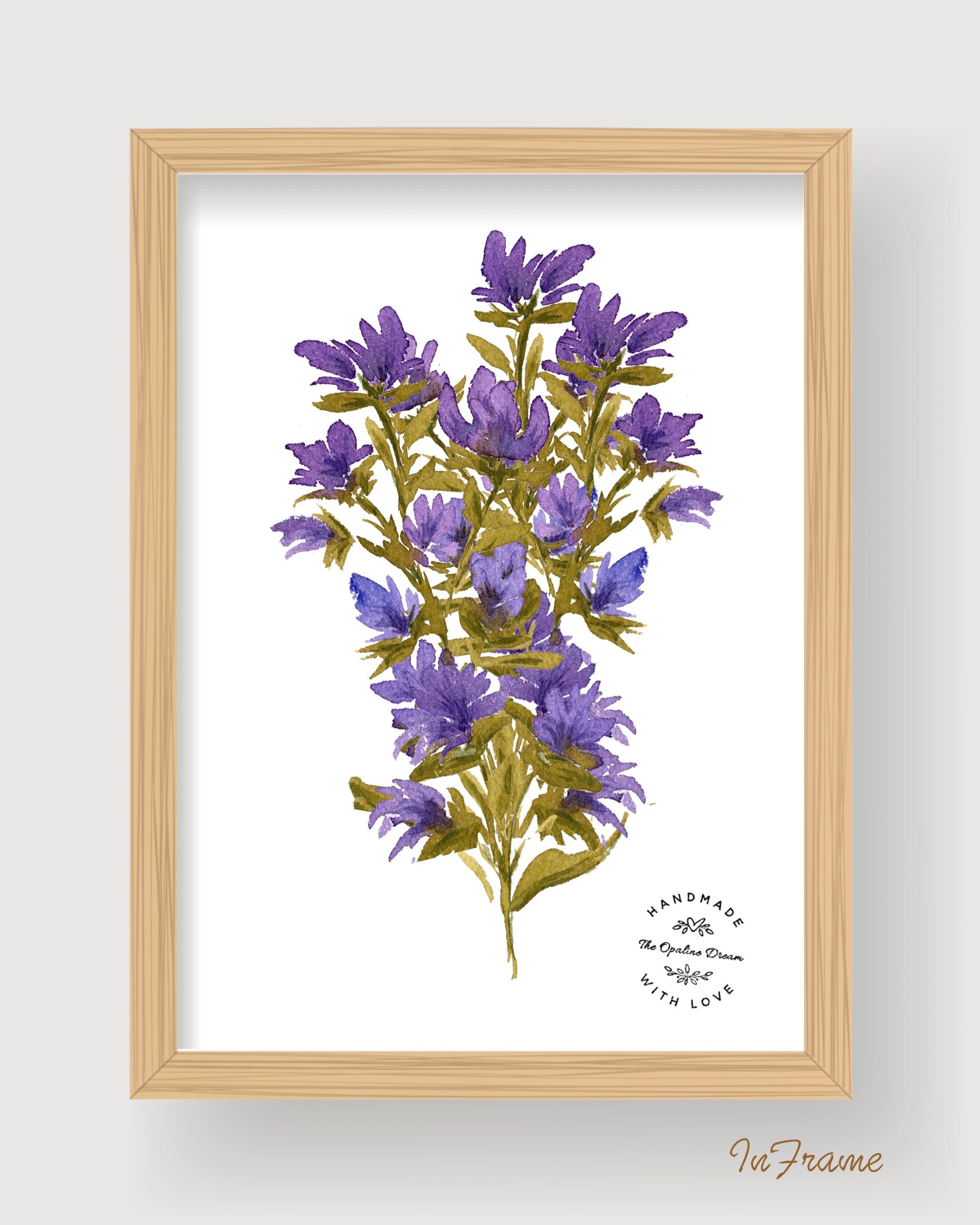 Impression Aquarelle Fleurs Sauvages A4 | Illustration Florale Fait Main