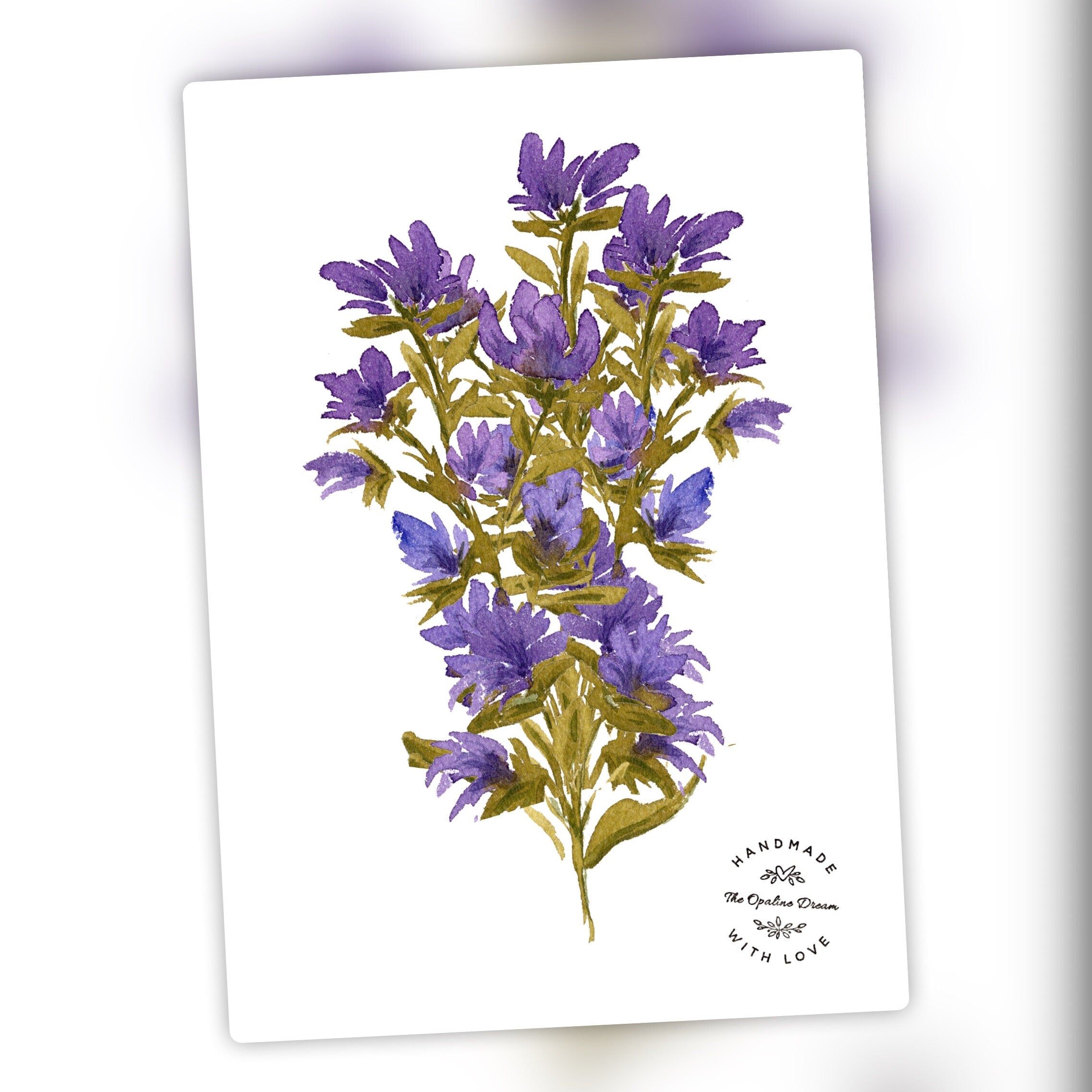 Impression Aquarelle Fleurs Sauvages A4 | Illustration Florale Fait Main