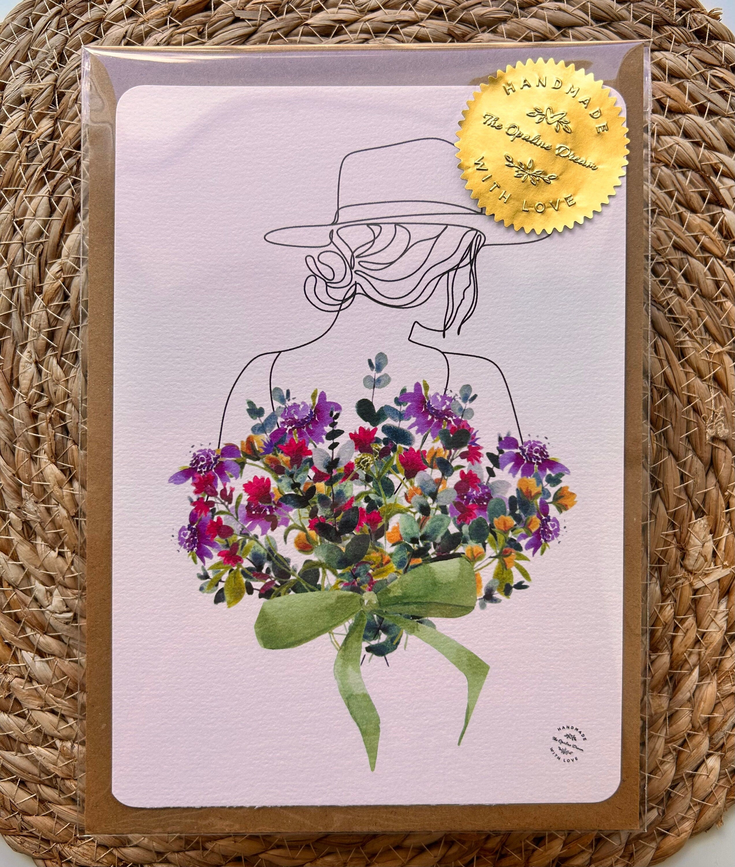 Carte Aquarelle Originale | Illustration Artisanale A5 + Enveloppe
