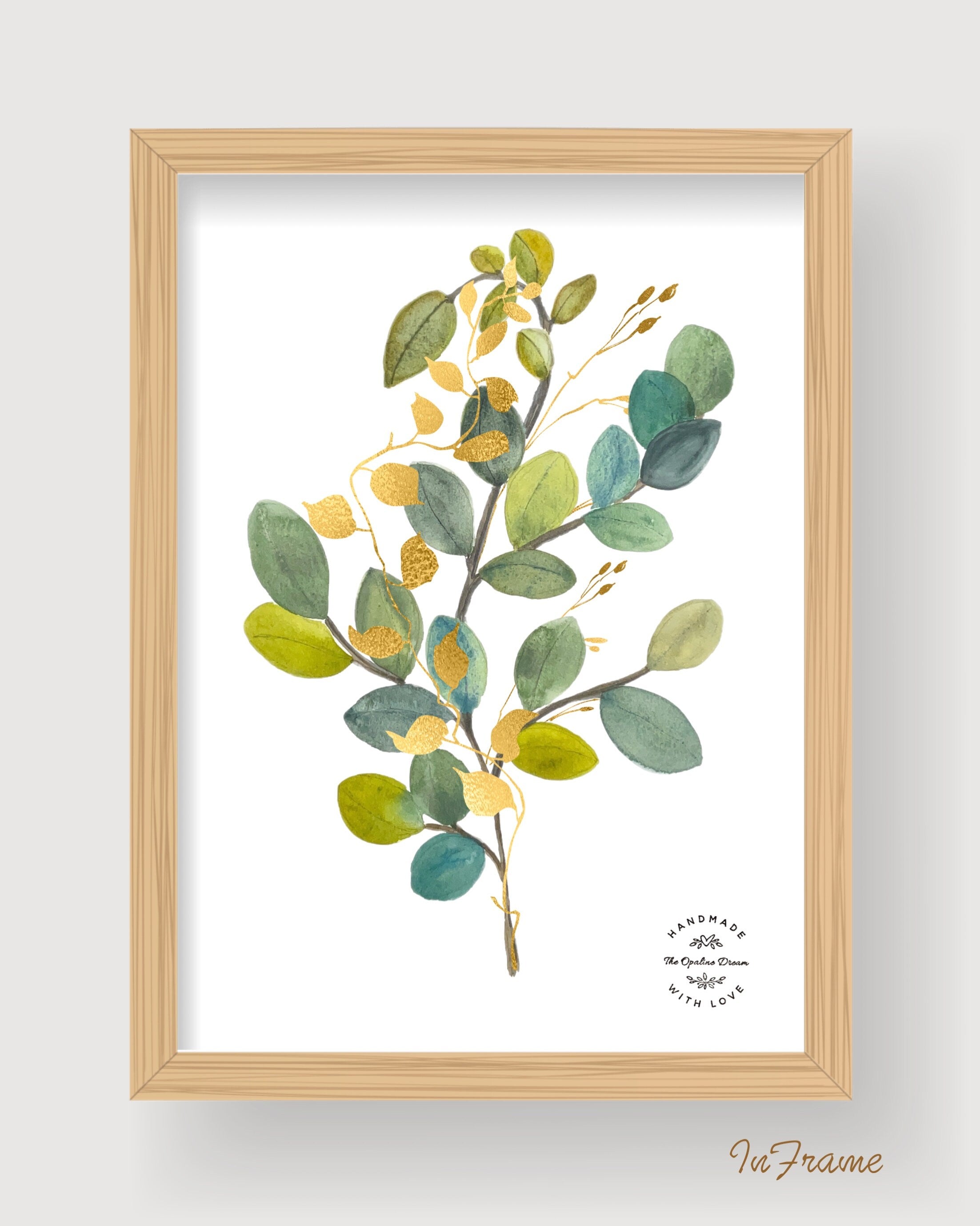 Impression Aquarelle Botanique Dorée A4 | Illustration Luxe