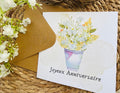 Carte Anniversaire Florale Aquarelle | Illustration Originale + Enveloppe