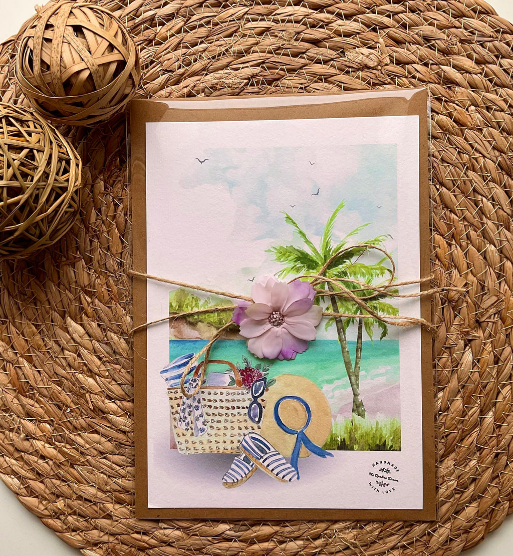 Carte Aquarelle Originale | Illustration Artisanale A5 + Enveloppe