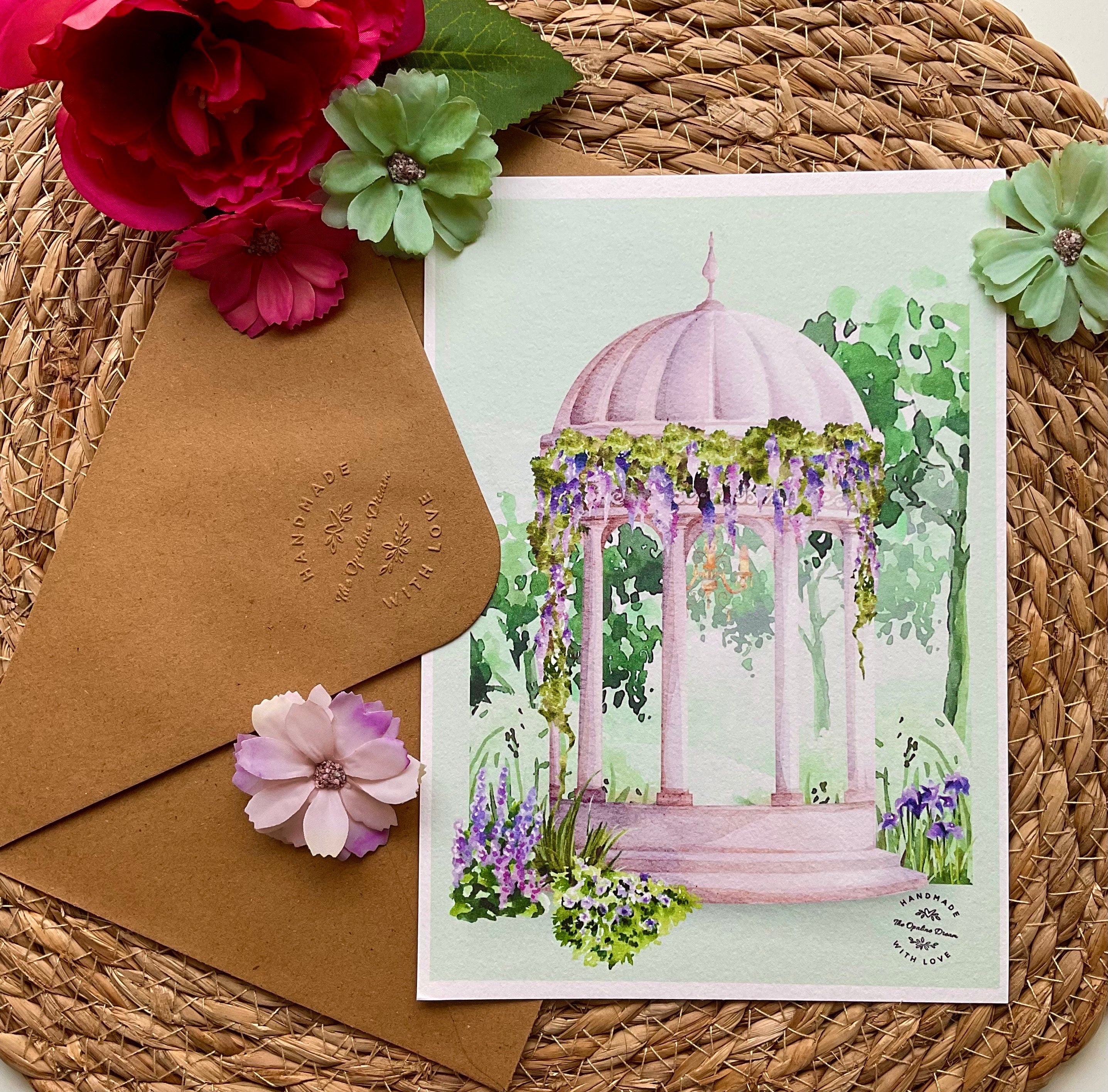 Carte Aquarelle Originale | Illustration Artisanale A5 + Enveloppe