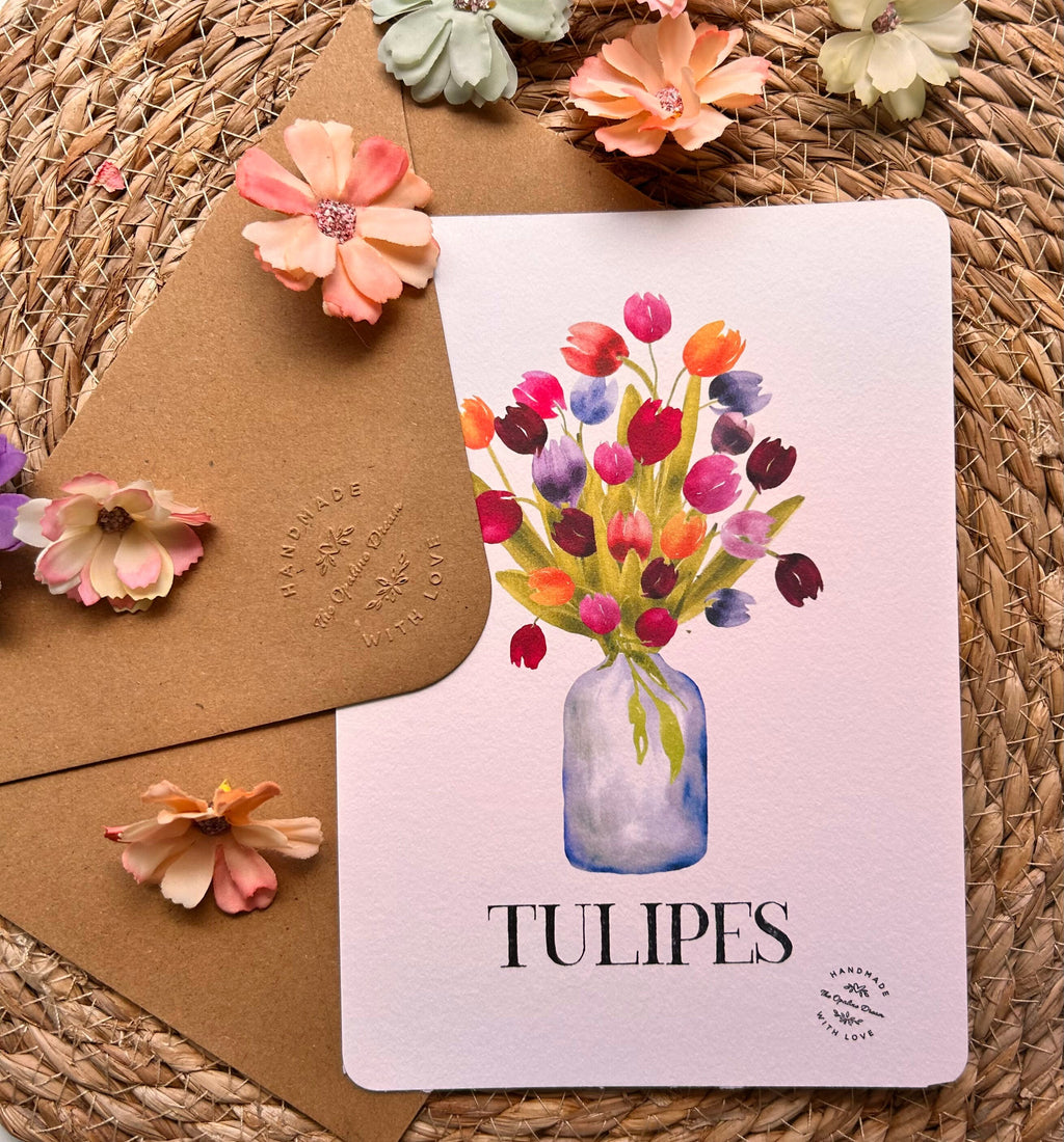 Carte Aquarelle Toutes Occasions | Illustration Originale A5 + Enveloppe