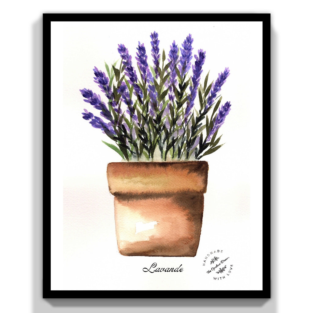 Impression Aquarelle Lavande A4 | Illustration Florale Provence (21 x 30 cm)