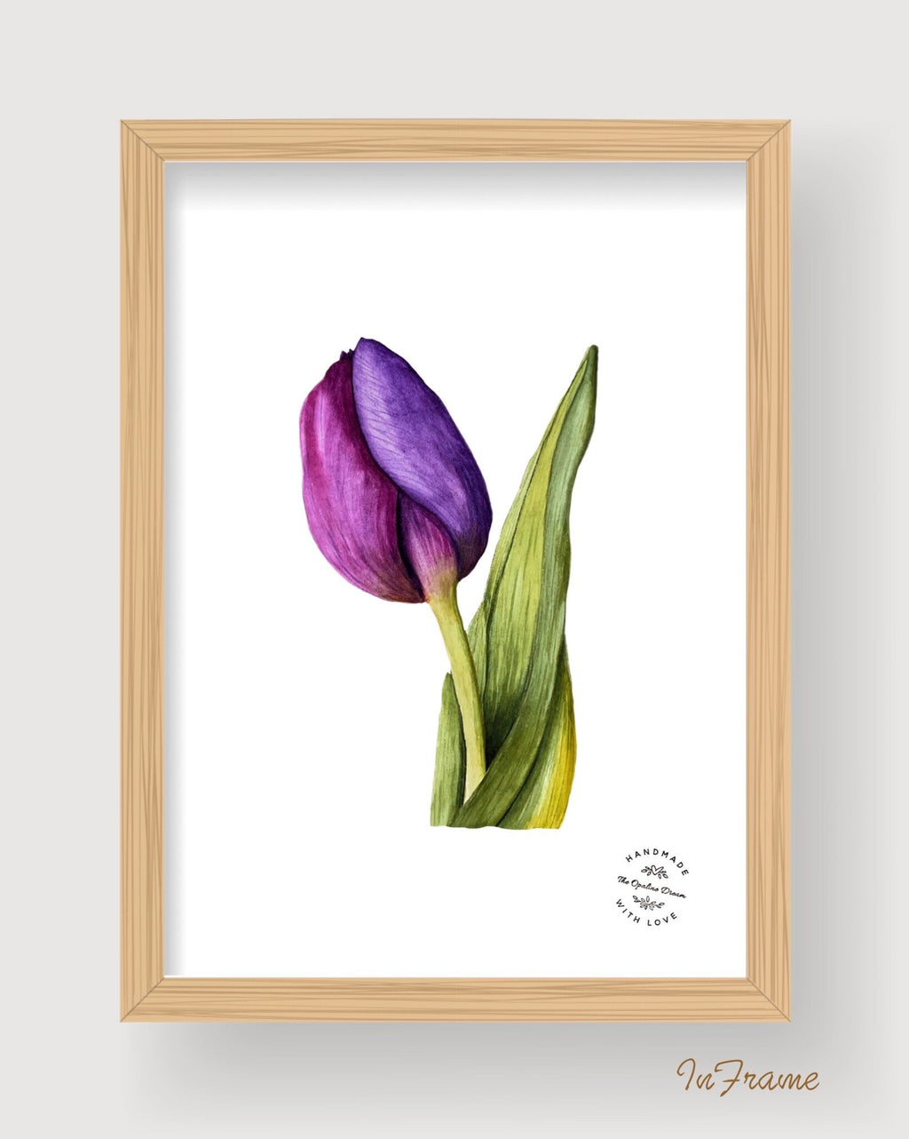 Impression Aquarelle Tulipe A4 | Illustration Florale sur Papier 300g