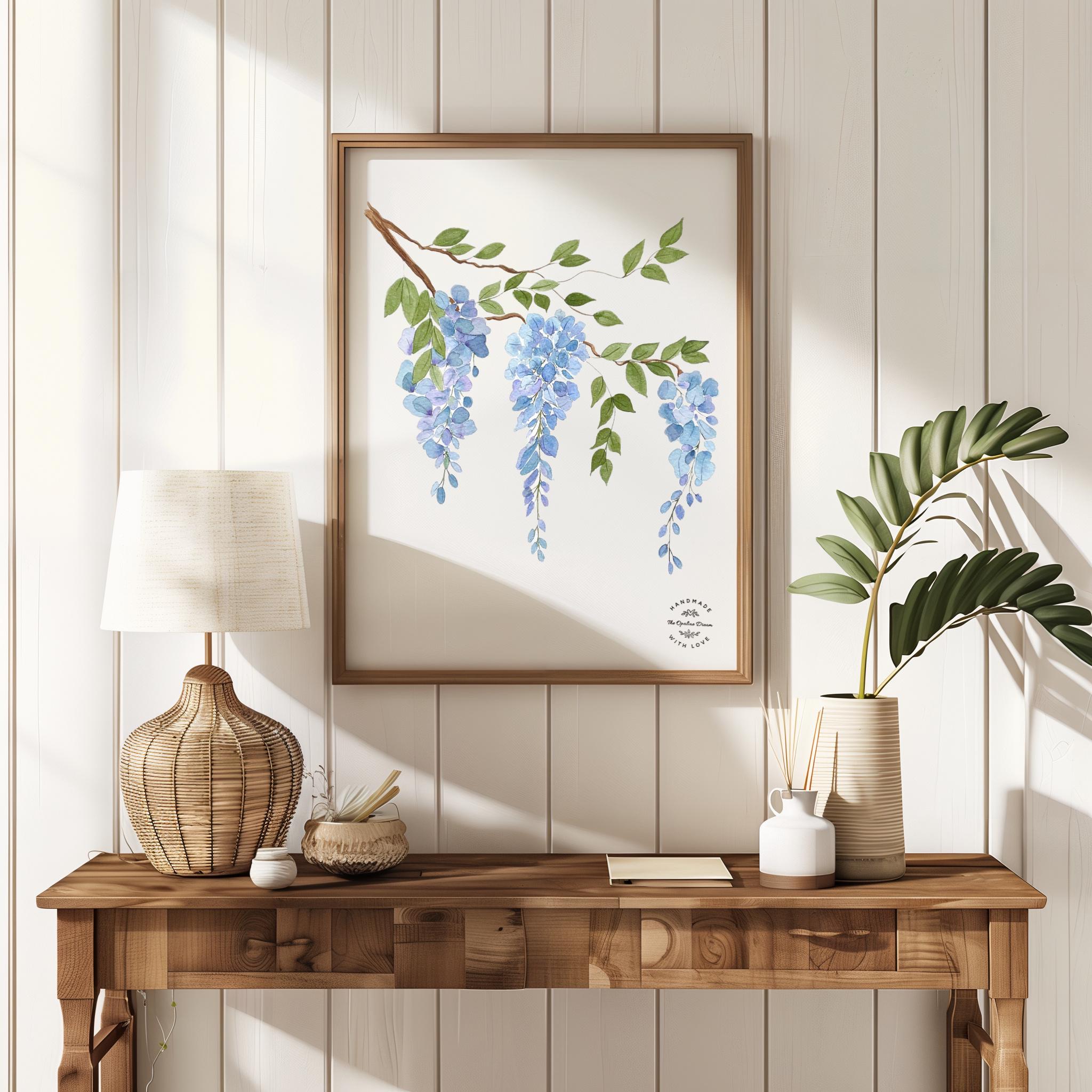 Impression Aquarelle Glycine | Illustration Florale sur Papier 300g