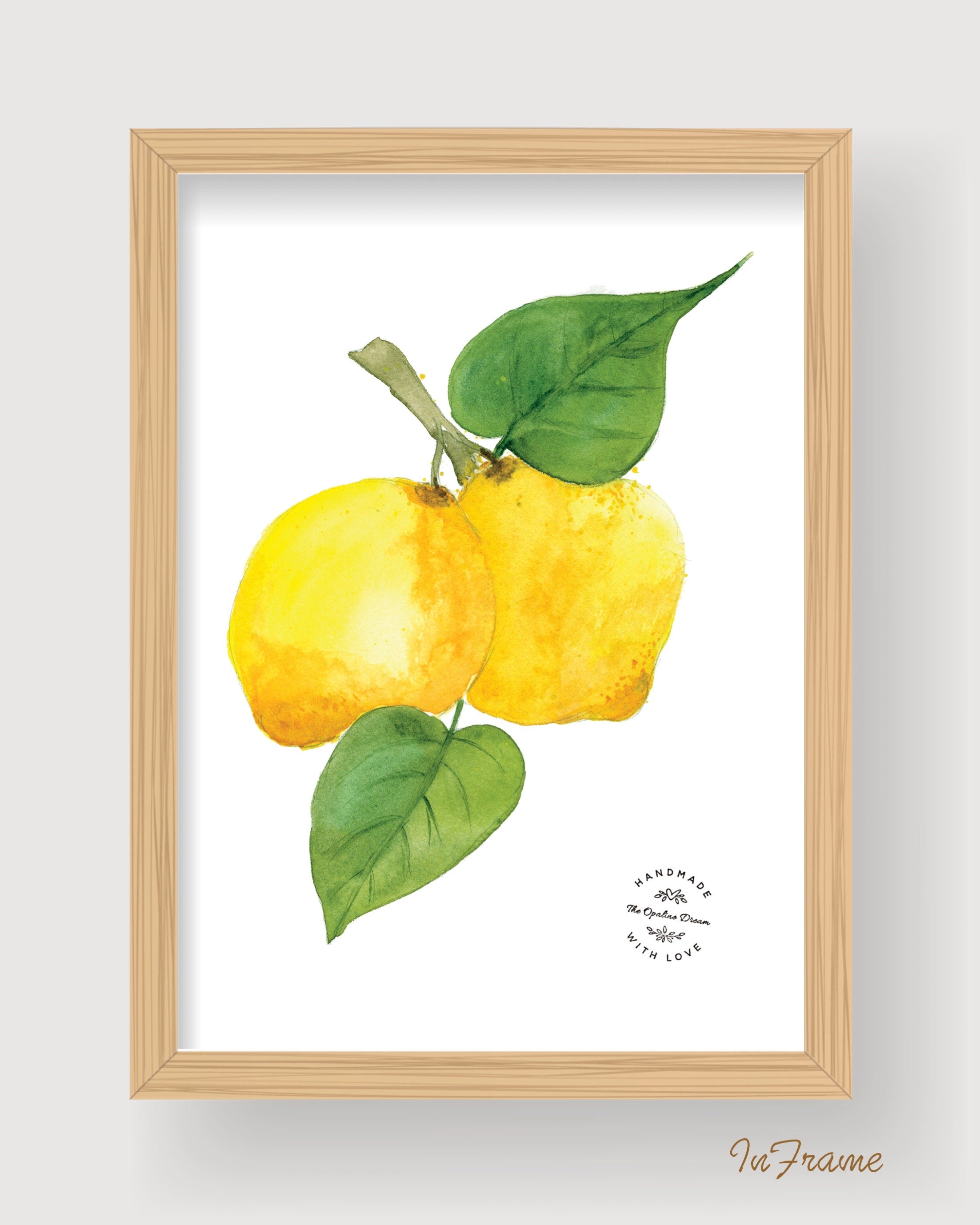 Impression Aquarelle Citron A4 | Illustration Agrumes Fait Main